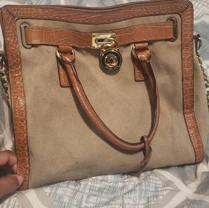 Michael Kors Hamilton Canvas and Leather Bag